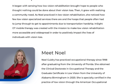 Jacksonville Website Design for Insight Occupational Therapy Services About Page