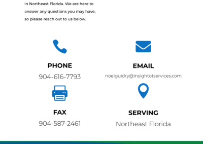 Jacksonville Website Design for Insight Occupational Therapy Services Contact Page