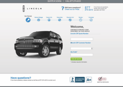 Lincoln Website Lead Conversion Desktop