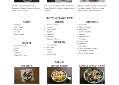 Live Basil Pizza Restaurant Website Design - Menu