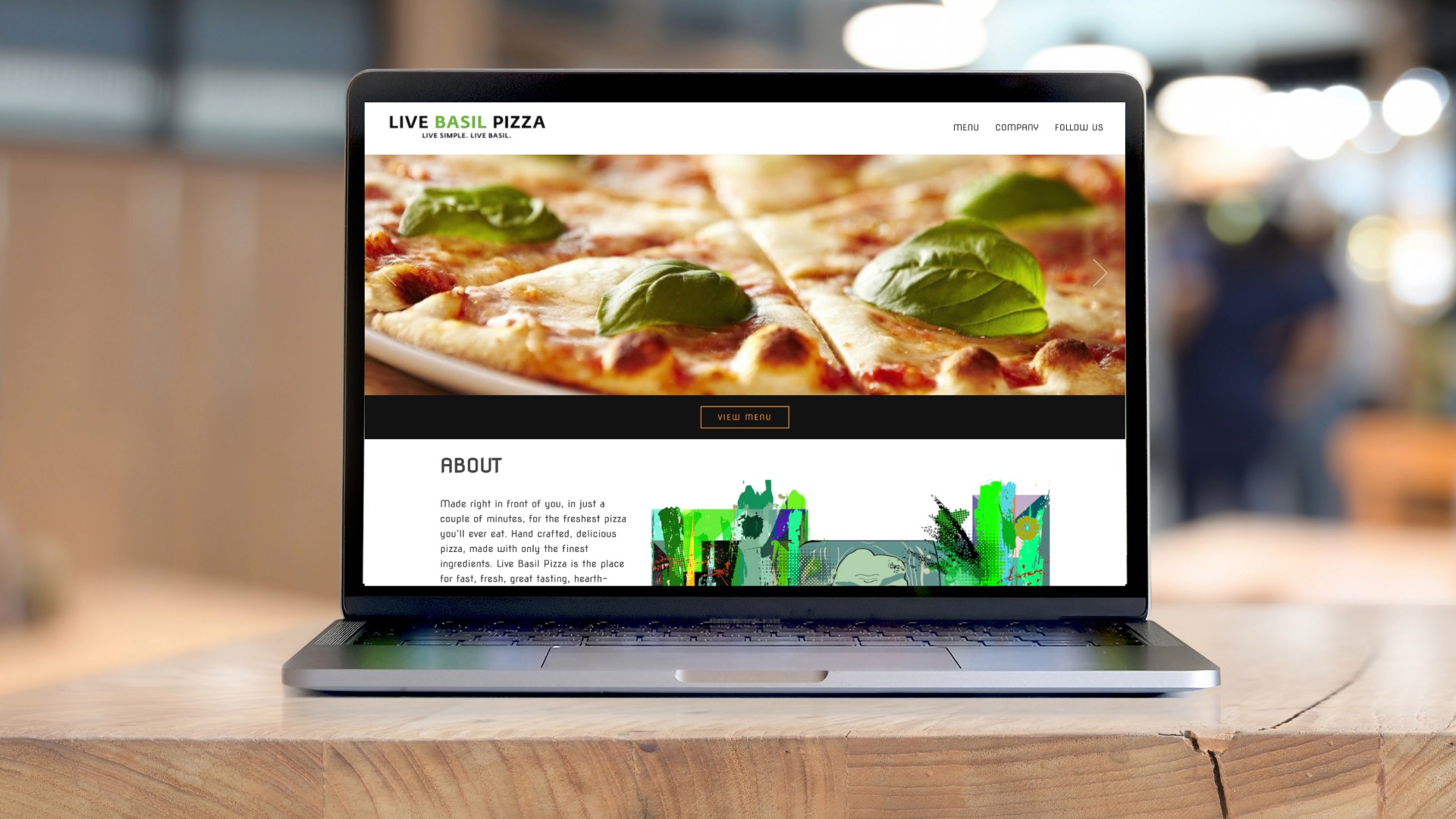Live Basil Pizza Restaurant Website Design Mockup