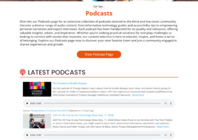 Nonprofit Website EyeSpy.org Serving the Blind and Low Vision Media Page