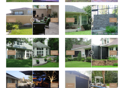 Outdoor Design Website for Amelia Outdoors Before & After Page