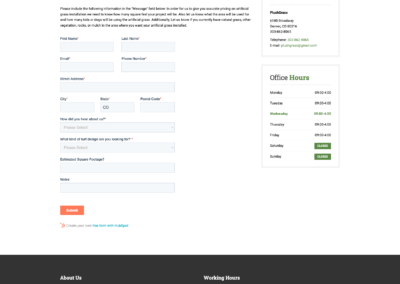 Landscapre Wwebsite Design PlushGrass Contact Page